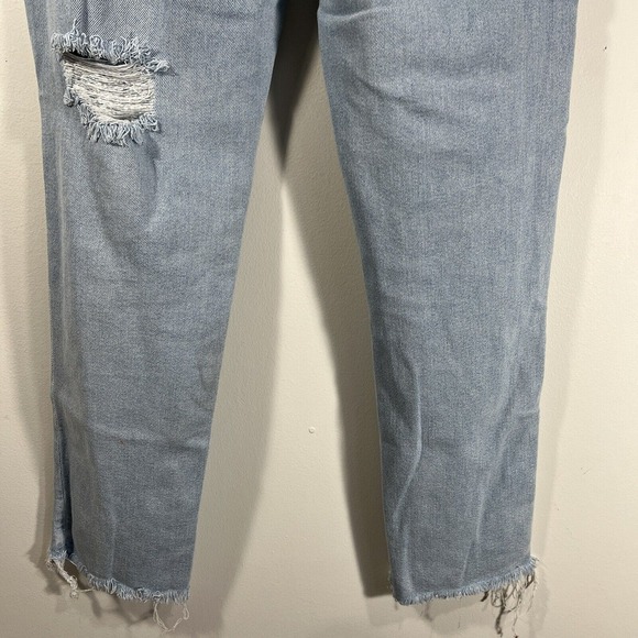 American Eagle Womens 8 Long‎ Highest Rise Mom Jean Distressed Downtown Raw Hem - Picture 10 of 10